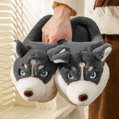 Cozy Husky Slippers 🐺